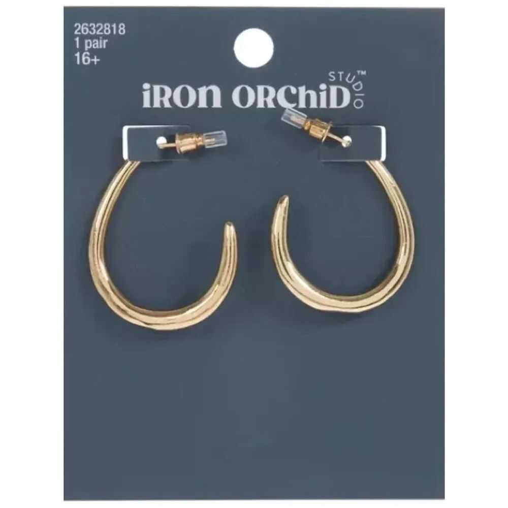 New Iron Orchid Half Hoop Earrings